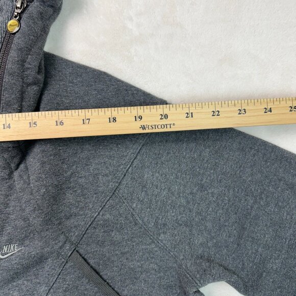 Nike Asymmetrical Cape Hoodie Gray Sweatshirt Full Zip Women's Size M - Picture 10 of 15